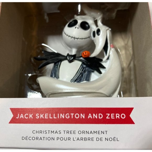 Hallmark The Nightmare Before Christmas Jack Skellington Zero Christmas Ornament - Picture 3 of 10